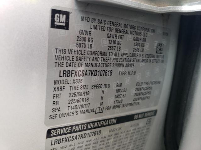 LRBFXCSA7KD107618 - 2019 BUICK ENVISION ESSENCE Gümüş foto 13