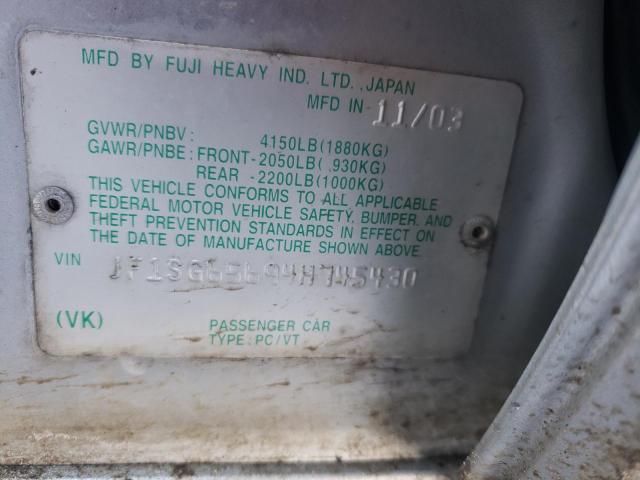 JF1SG65694H745430 - 2004 SUBARU FORESTER 2.5XS 银色 照片 12