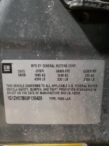 1G1ZH57B69F136429 - 2009 CHEVROLET MALIBU 1LT CHARCOAL photo 12