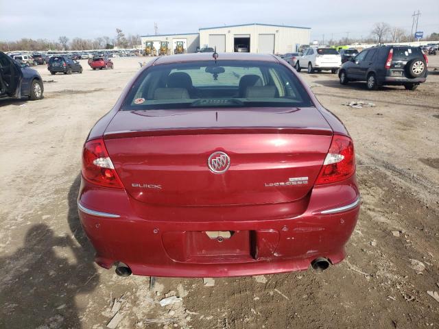 2G4WN58C881219436 - 2008 BUICK LACROSSE SUPER SERIES RED photo 6