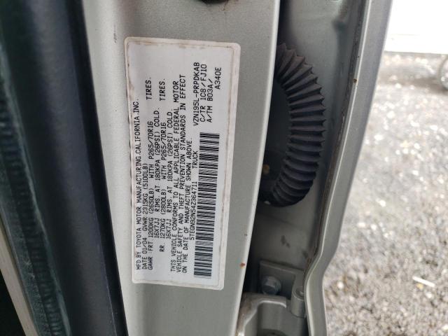 5TEGN92N54Z364711 - 2004 TOYOTA TACOMA DOUBLE CAB PRERUNNER SILVER photo 12