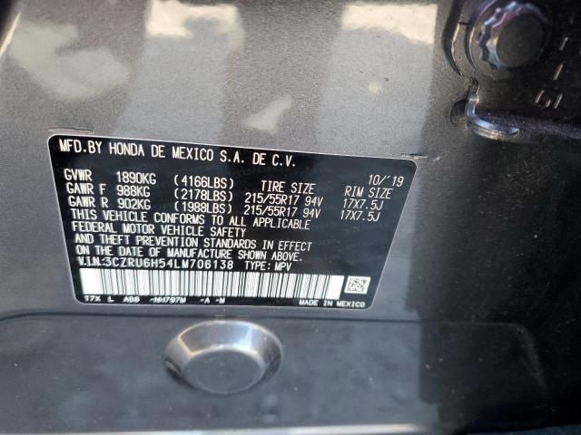 3CZRU6H54LM706138 - 2020 HONDA HR-V EX GRAY photo 13