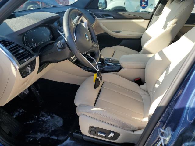 5UXTS1C03M9F52488 - 2021 BMW X3 XDRIVE30E BLUE photo 7