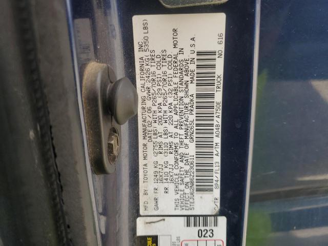 5TEJU62N86Z230611 - 2006 TOYOTA TACOMA DOUBLE CAB PRERUNNER BLUE photo 12