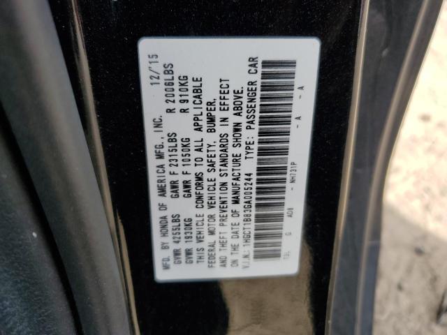 1HGCT1B83GA005244 - 2016 HONDA ACCORD EXL BLACK photo 13