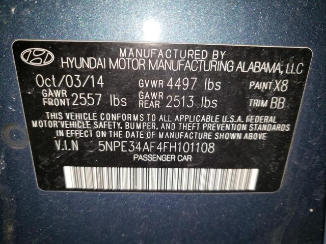 5NPE34AF4FH101108 - 2015 HYUNDAI SONATA SPORT BLUE photo 12