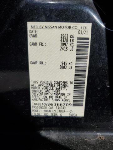 1N4BL4DV5MN366709 - 2021 NISSAN ALTIMA SV CHARCOAL photo 12