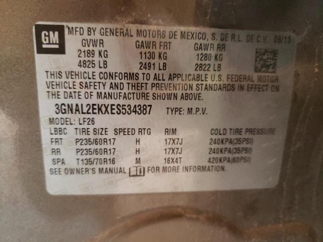 3GNAL2EKXES534387 - 2014 CHEVROLET CAPTIVA LS 灰色 照片 14