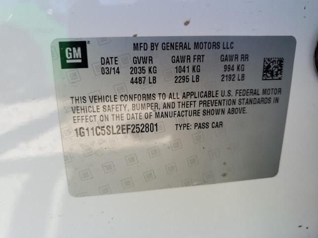 1G11C5SL2EF252801 - 2014 CHEVROLET MALIBU 1LT 白色 照片 12