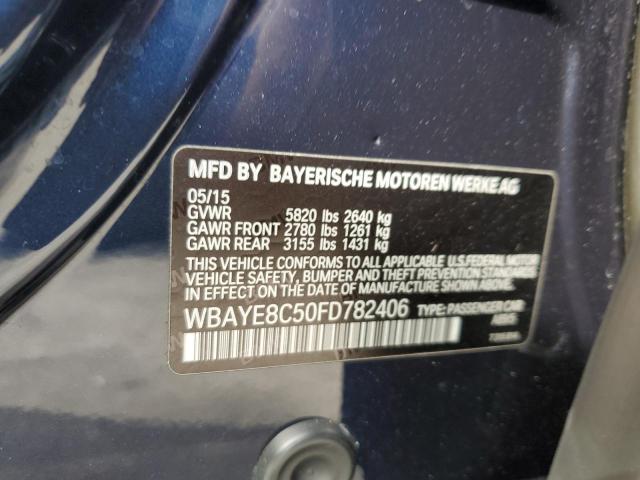 WBAYE8C50FD782406 - 2015 BMW 750 LI BLUE photo 13