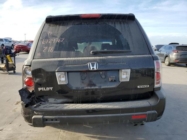 2HKYF18717H503302 - 2007 HONDA PILOT EXL BLACK photo 6