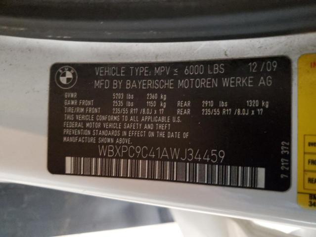 WBXPC9C41AWJ34459 - 2010 BMW X3 XDRIVE30I WHITE photo 13