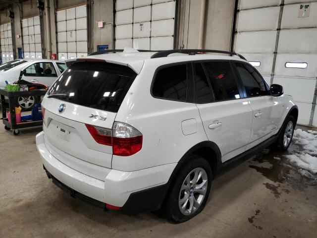 WBXPC9C41AWJ34459 - 2010 BMW X3 XDRIVE30I WHITE photo 3