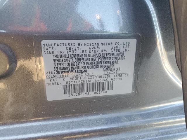 3N1CN8EV5LL808548 - 2020 NISSAN VERSA SV GRAY photo 13