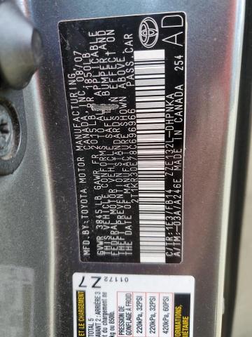 2T1KR30E78C696966 - 2008 TOYOTA COROLLA MA XR GRAY photo 12