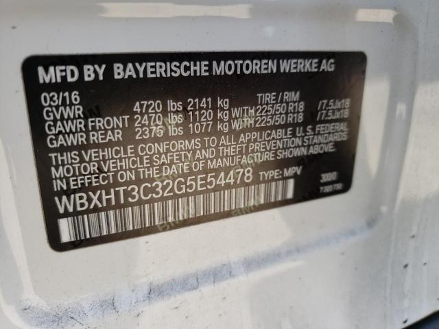 WBXHT3C32G5E54478 - 2016 BMW X1 XDRIVE28I WHITE photo 14