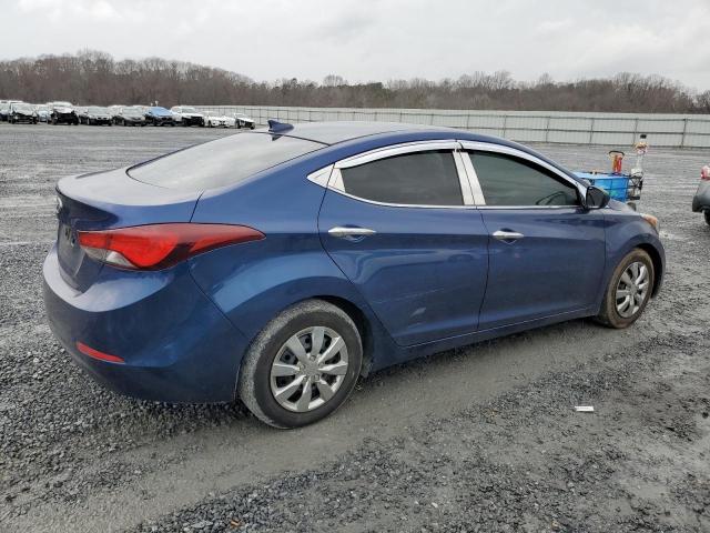 5NPDH4AE1GH749348 - 2016 HYUNDAI ELANTRA SE BLUE photo 3