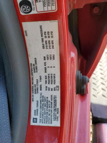 1GCDT136758269751 - 2005 CHEVROLET COLORADO RED photo 12