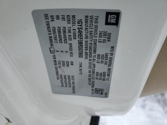 1GYS4HEF3BR307860 - 2011 CADILLAC ESCALADE ESV LUXURY WHITE photo 13