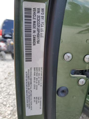 2C3CDZFJ8PH581764 - 2023 DODGE CHALLENGER R/T SCAT PACK GREEN photo 13