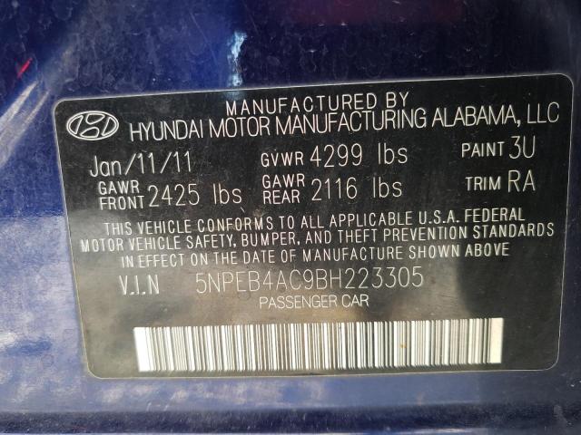 5NPEB4AC9BH223305 - 2011 HYUNDAI SONATA GLS PURPLE photo 12