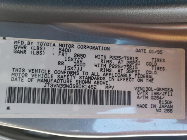 JT3VN39W0S8081462 - 1995 TOYOTA 4RUNNER VN39 SR5 SILVER photo 13