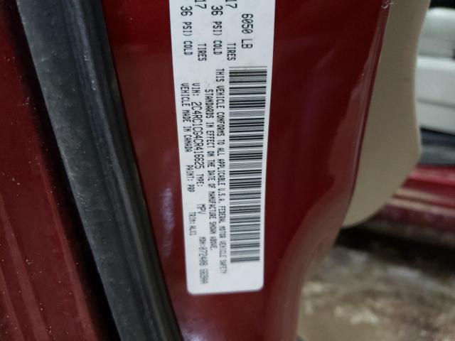 2C4RC1CG4CR416625 - 2012 CHRYSLER TOWN & COU TOURING L BURGUNDY photo 13