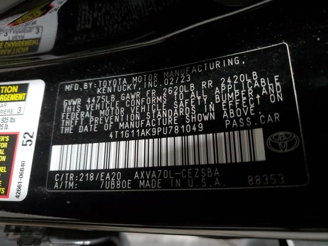 4T1G11AK9PU781049 - 2023 TOYOTA CAMRY SE NIGHT SHADE BLACK photo 13