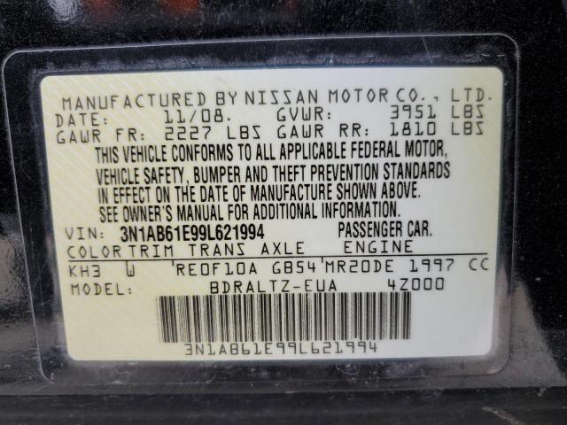 3N1AB61E99L621994 - 2009 NISSAN SENTRA 2.0 BLACK photo 12