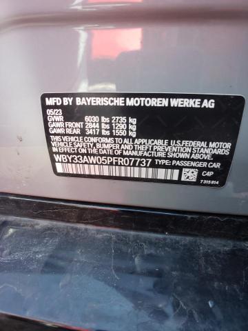 WBY33AW05PFR07737 - 2023 BMW I4 M50 GRAY photo 12