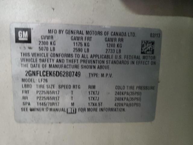 2GNFLCEK6D6280749 - 2013 CHEVROLET EQUINOX LS CREAM photo 13