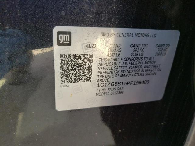 1G1ZG5ST5PF156400 - 2023 CHEVROLET MALIBU RS BLACK photo 12