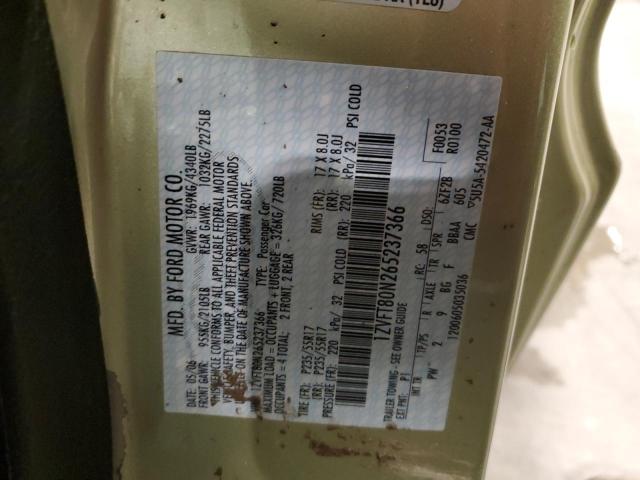 1ZVFT80N265237366 - 2006 FORD MUSTANG GREEN photo 12