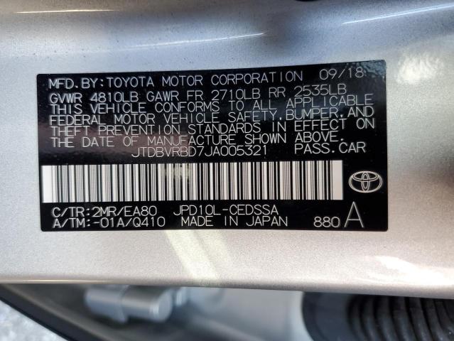 JTDBVRBD7JA005321 - 2018 TOYOTA MIRAI SILVER photo 12