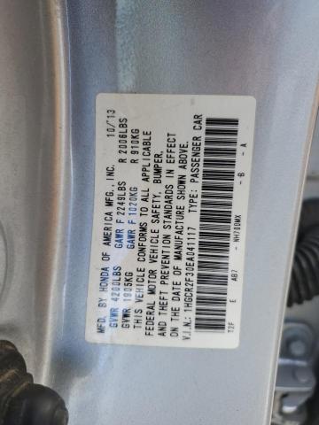 1HGCR2F30EA041117 - 2014 HONDA ACCORD LX SILVER photo 12