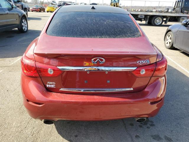 JN1AV7AR2EM702478 - 2014 INFINITI Q50 HYBRID PREMIUM RED photo 6