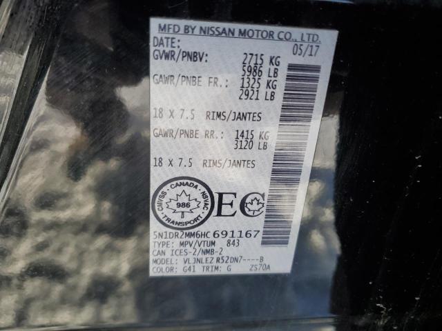 5N1DR2MM6HC691167 - 2017 NISSAN PATHFINDER S შავი ფოტო 13