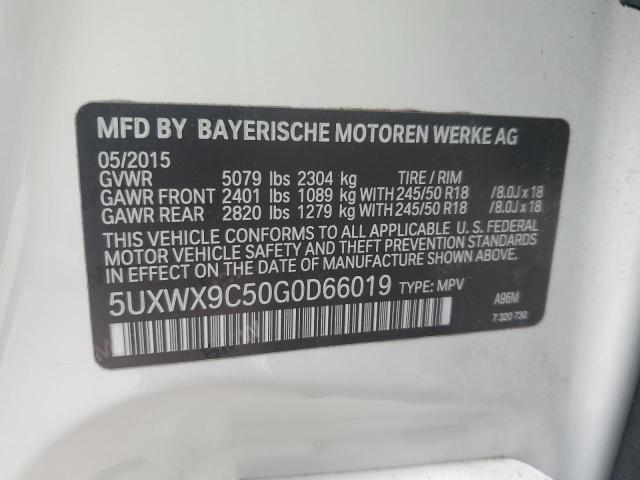 5UXWX9C50G0D66019 - 2016 BMW X3 XDRIVE28I WHITE photo 12