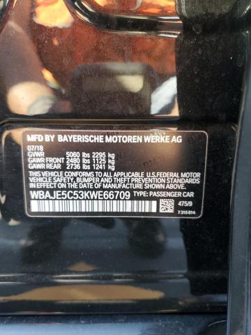 WBAJE5C53KWE66709 - 2019 BMW 540 I BLACK photo 13