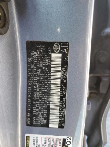 2T1KR32E65C464190 - 2005 TOYOTA MATRIX XR BLUE photo 12