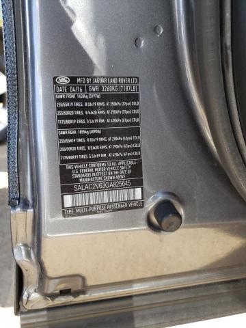 SALAC2V63GA825645 - 2016 LAND ROVER LR4 გრაფიტი ფოტო 14