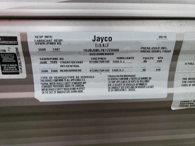 1UJBJ0BL7K17Z0388 - 2019 JAYCO JAY FLIGHT TWO TONE photo 10