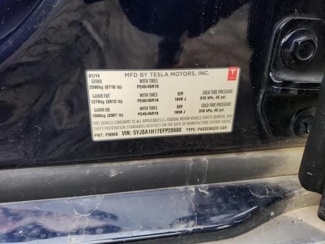 5YJSA1H17EFP28660 - 2014 TESLA MODEL S Qara foto 12