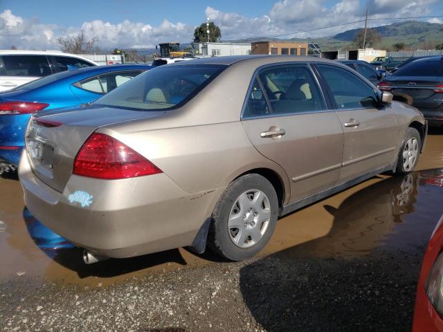 1HGCM56457A191798 - 2007 HONDA ACCORD LX TAN photo 3