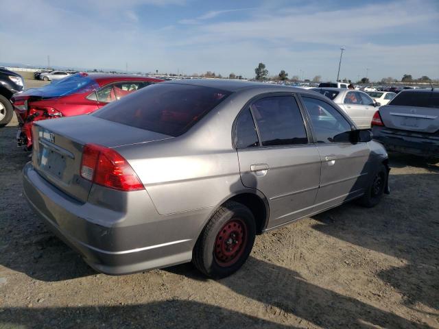 2HGES16554H560835 - 2004 HONDA CIVIC LX GRAY photo 3