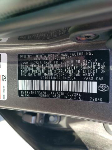 4T1G11AK9RU842564 - 2024 TOYOTA CAMRY SE NIGHT SHADE GRAY photo 12