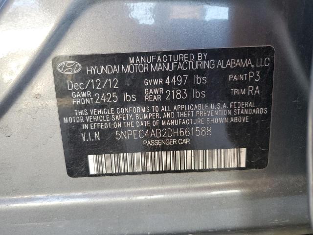 5NPEC4AB2DH661588 - 2013 HYUNDAI SONATA SE GRAY photo 12