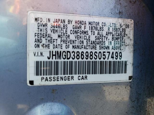 JHMGD38698S057499 - 2008 HONDA FIT SPORT BLUE photo 13