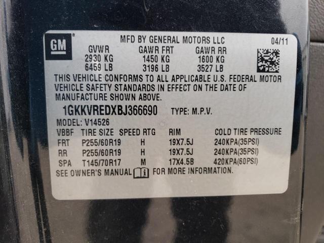 1GKKVREDXBJ366690 - 2011 GMC ACADIA SLT-1 BLACK photo 13