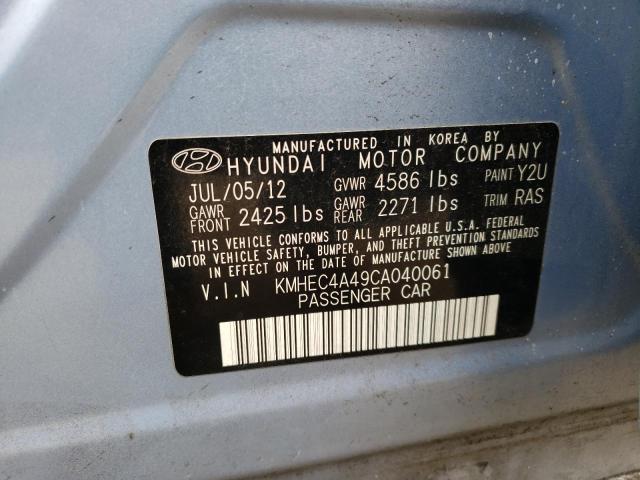 KMHEC4A49CA040061 - 2012 HYUNDAI SONATA HYBRID BLUE photo 12